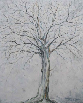  “Árbol no. 11”, 2017, Acrílico y óleo sobre tela, 100 x 80 cm 